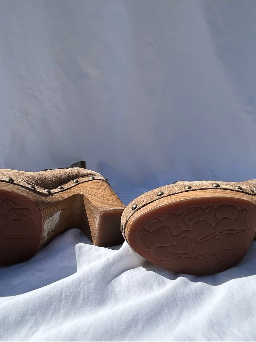 Women’s Brown Suede Platform Clog Boots